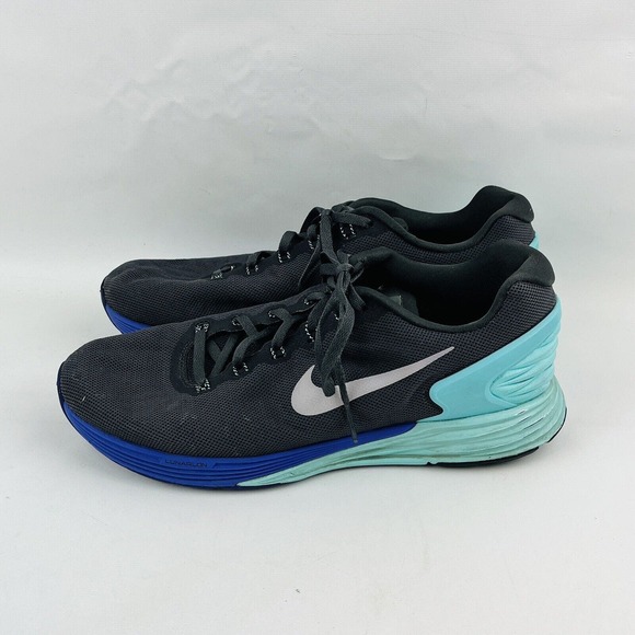 Womens 10 Nike Lunarglide 6 Running Shoe Black Turquoise Purple Athletic Sneaker - Picture 4 of 9